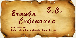 Branka Cekinović vizit kartica